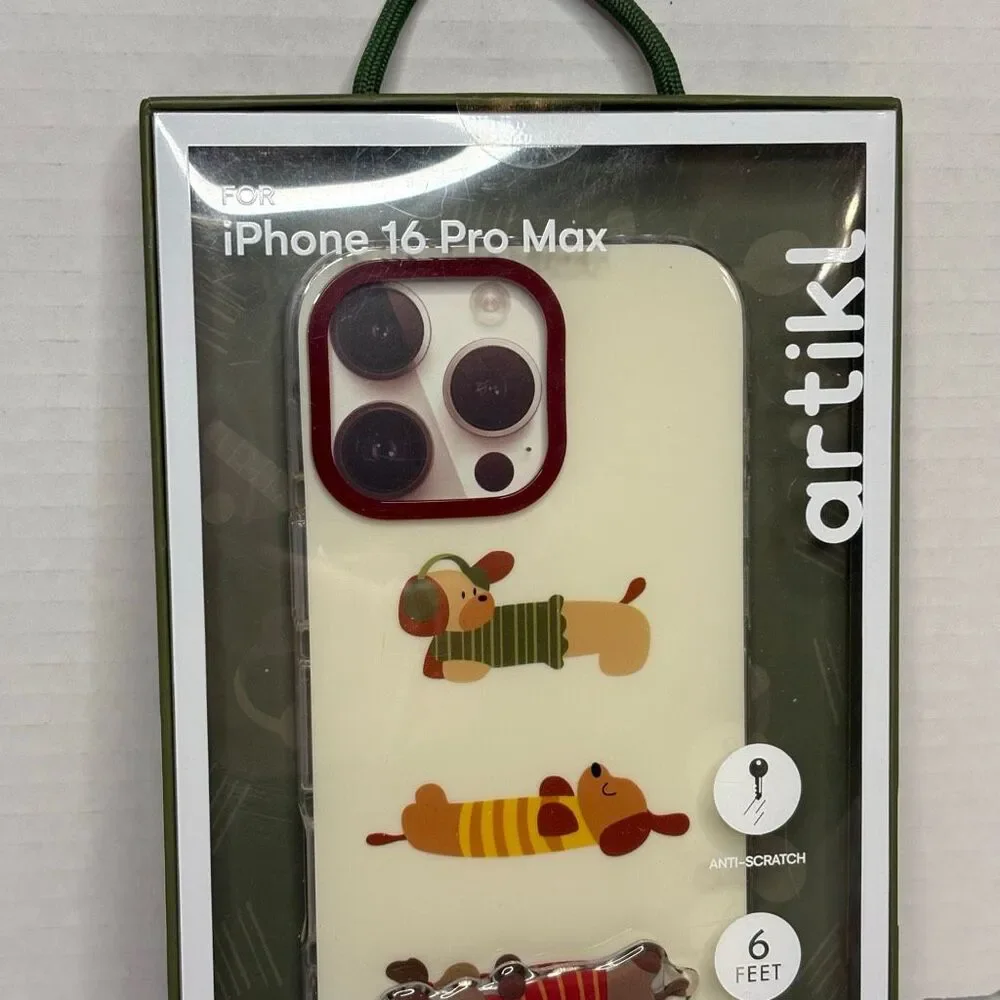 Artikl Dachshund Weiner Dog Winter Theme Kickstand iPhone 16 Pro Max Phone Case